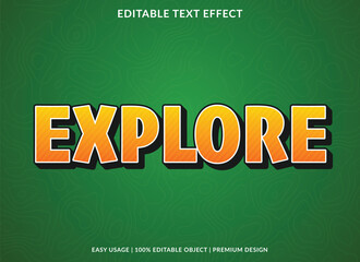 explore text effect template design with 3d style use for business brand and logo