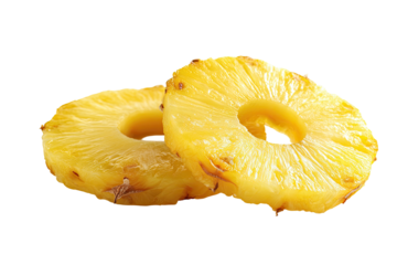 Bright, fresh pineapple rings on a dark background