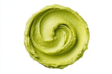 Obraz premium Creamy Avocado Swirl on White Background