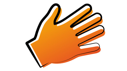 Fototapeta premium An abstract image of an open palm, rendered in flat design with contrasting lines