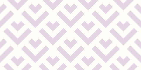 Vector abstract geometric seamless pattern with lines, arrows, fish scale grid. Simple minimal lilac and white color ornament. Stylish background texture. Repeated geo design for decor, textile, print © Olgastocker