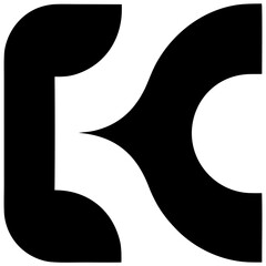 A geometric minimalist K logo featuring futuristic typography