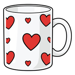 Heart Mug Vector Illustration