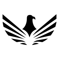 simple black silhouette of a eagle with open wing