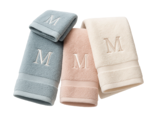 Personalized monogrammed towels add style and functionality to your master suite.