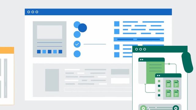 Financial dashboard interface animation showing online accounting and money management tools