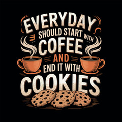 Coffee typography vector t-shirt design print