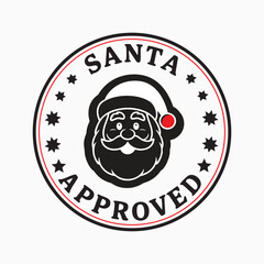 Santa Approved Round Rubber Stamp Vector Illustration