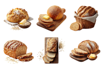 Set of Artisan breads with butter dish