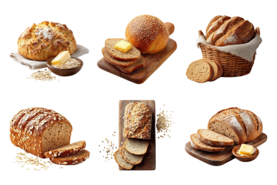 Set of Artisan breads with butter dish