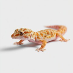 Colorful gecko exploring a bright surface in a well-lit environment