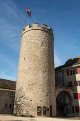 Burgturm in Regensberg, Kanton Z&uuml;rich, Schweiz