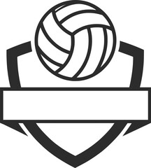 Volleyball Logo Template Badge Vector Emblem Design.