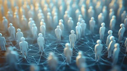 A modern network of connections between people in the digital world, visualisation of social networks and interactions.
 