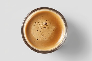 Top View Crema in Glass Coffee Cup