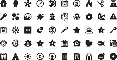 Vector set of business and web icons, illustrations of numbers and zodiac signs