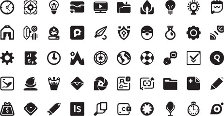 Vector icon set illustration with alphabet and number symbols for web design business and media