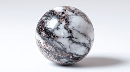 Marble sphere isolated on white background