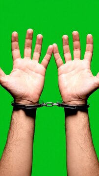 Handcuffed Hands Releasing, Human Freedom Concept, Breaking Chains, Justice and Liberty Symbol