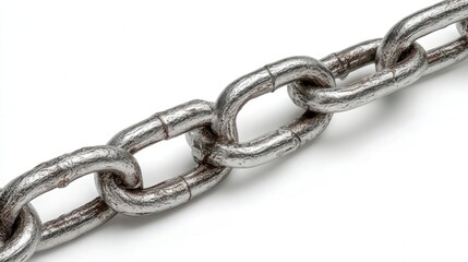 Obraz premium Metal chain link isolated on white background