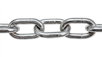 Obraz premium Metal chain link isolated on white background