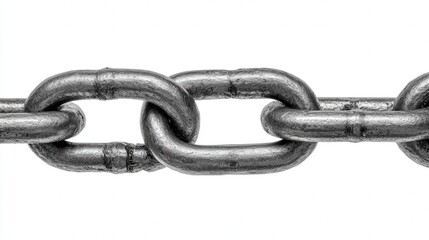 Obraz premium Metal chain link isolated on white background