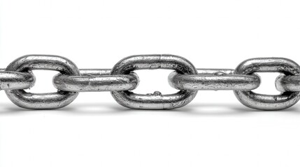 Obraz premium Metal chain link isolated on white background