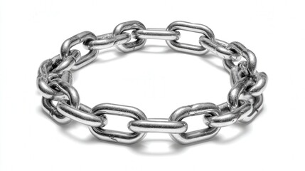 Obraz premium Metal chain ring isolated on white background