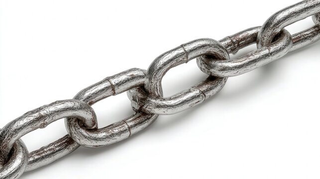 Metal chain link isolated on white background