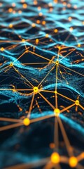 Futuristic Network of Glowing Data Streams Connecting Global Financial Points on a Dynamic Surface