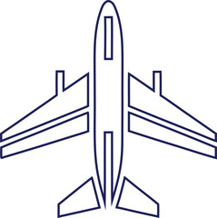 Sleek airplane fighter jet line art vector. Perfect aviation symbol for military, defense, and pilot logo designs.