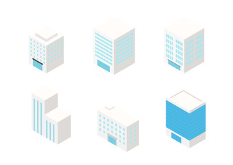 Various buildings illustration.