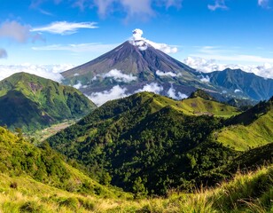Volcanic landscape panorama