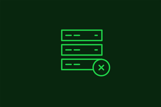 broken server illustration in flat style design. Vector illustration.	
