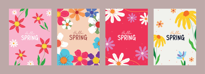 Fototapeta premium Set of four vibrant 