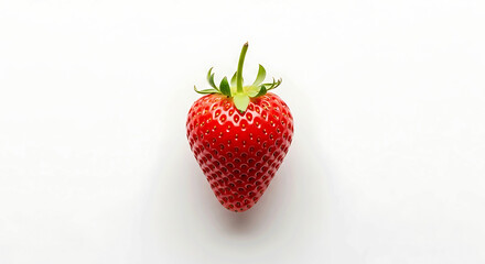 A Single Ripe Strawberry on White Background Fresh, Healthy, and Delicious