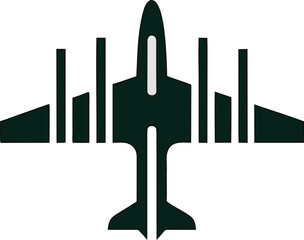 Flat jet aircraft vector icon. Clean aviation design for flight booking apps, transport infographics, or pilot themes.