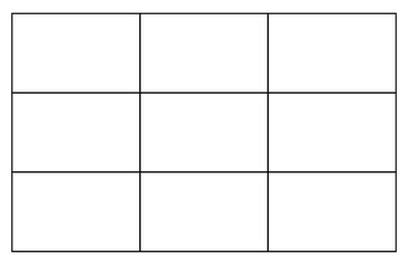 Three Quarters Photography composition rules colorful frame design template.