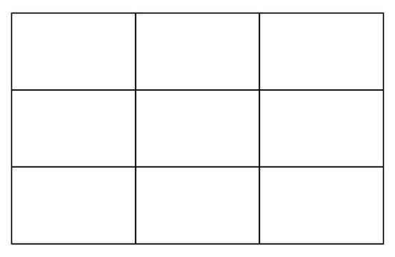 Three Quarters Photography composition rules colorful frame design template.