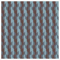Seamless retro wavy geometric pattern in blue and brown tones vector illustration