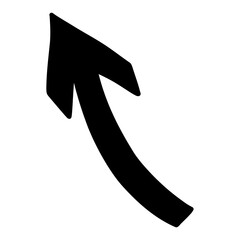 Hand-drawn black arrow pointing upwards and to the left, indicating direction or movement