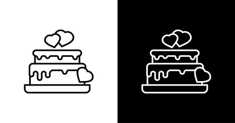 Wedding Cake  White Icon Set Design