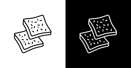 Bread  White Icon Set Design