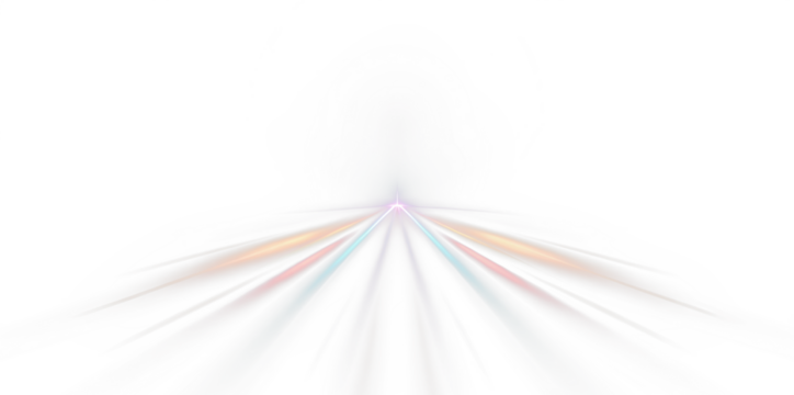 Abstract light rays converge towards a bright center, creating a soft gradient effect with vibrant colors, ideal for backgrounds or overlays in creative projects