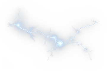 Electric lightning bolt overlay illustration with glowing blue accents, showcasing dynamic energy and movement, perfect for creative design projects and visual storytelling