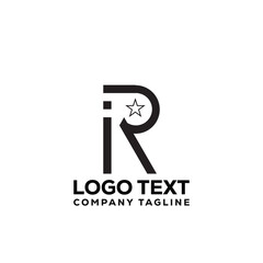 ir or ir letter logo design