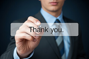 Thank you message gratitude appreciation business concept gesture of thanks formal wear expression of thanks