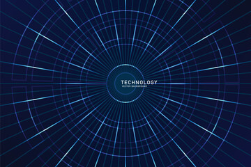 Dark Blue Hyperspace speed motion on future Technology background