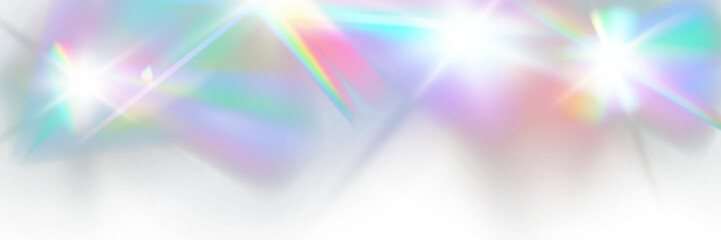 Abstract crystal rainbow light flares set, colorful prism reflections, bright spectrum glow, vibrant luminous energy design