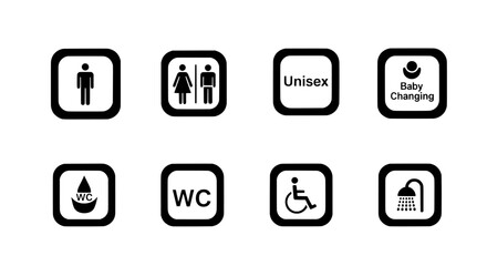 Icons for public restrooms and facilities